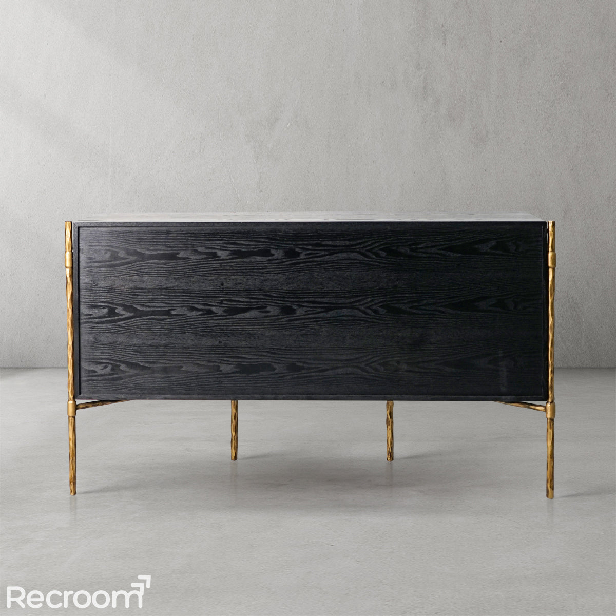 Thaddeo Metal Frame Rattan Side Cabinet