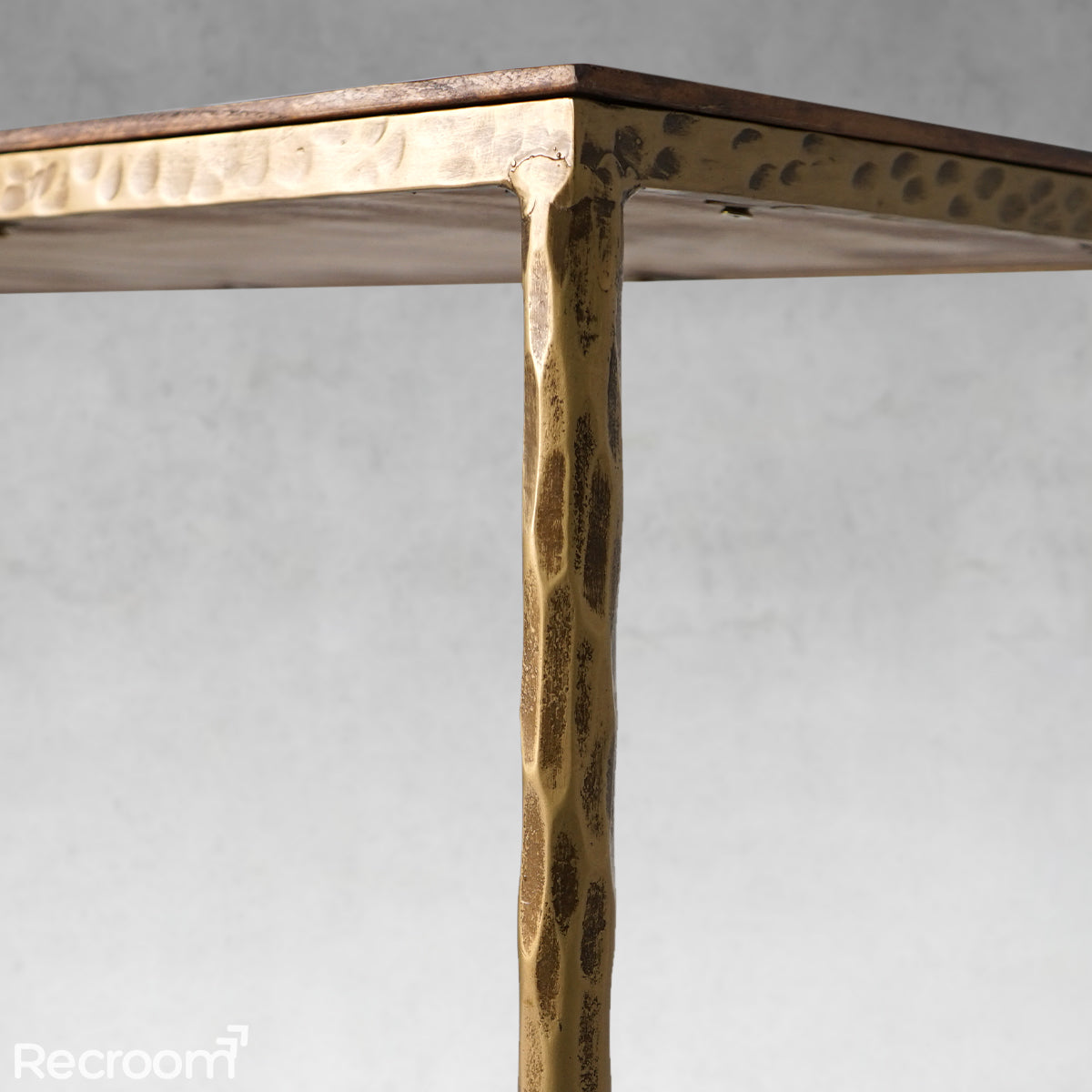 Thaddeo Metal Frame Elm Wood Console Table
