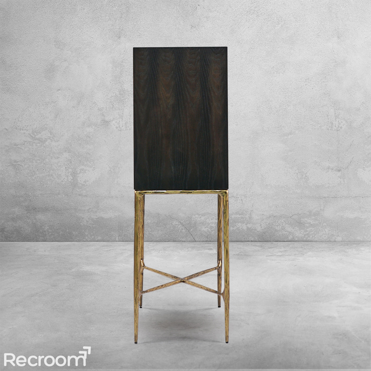 Thaddeo Metal Frame Rattan Cabinet