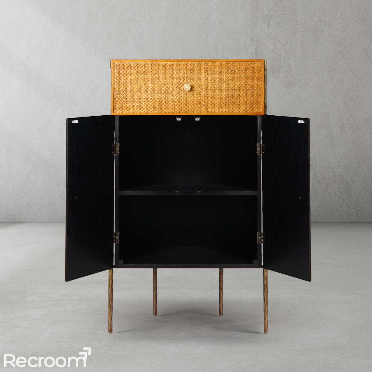 Thaddeo Frame Rattan Cabinet