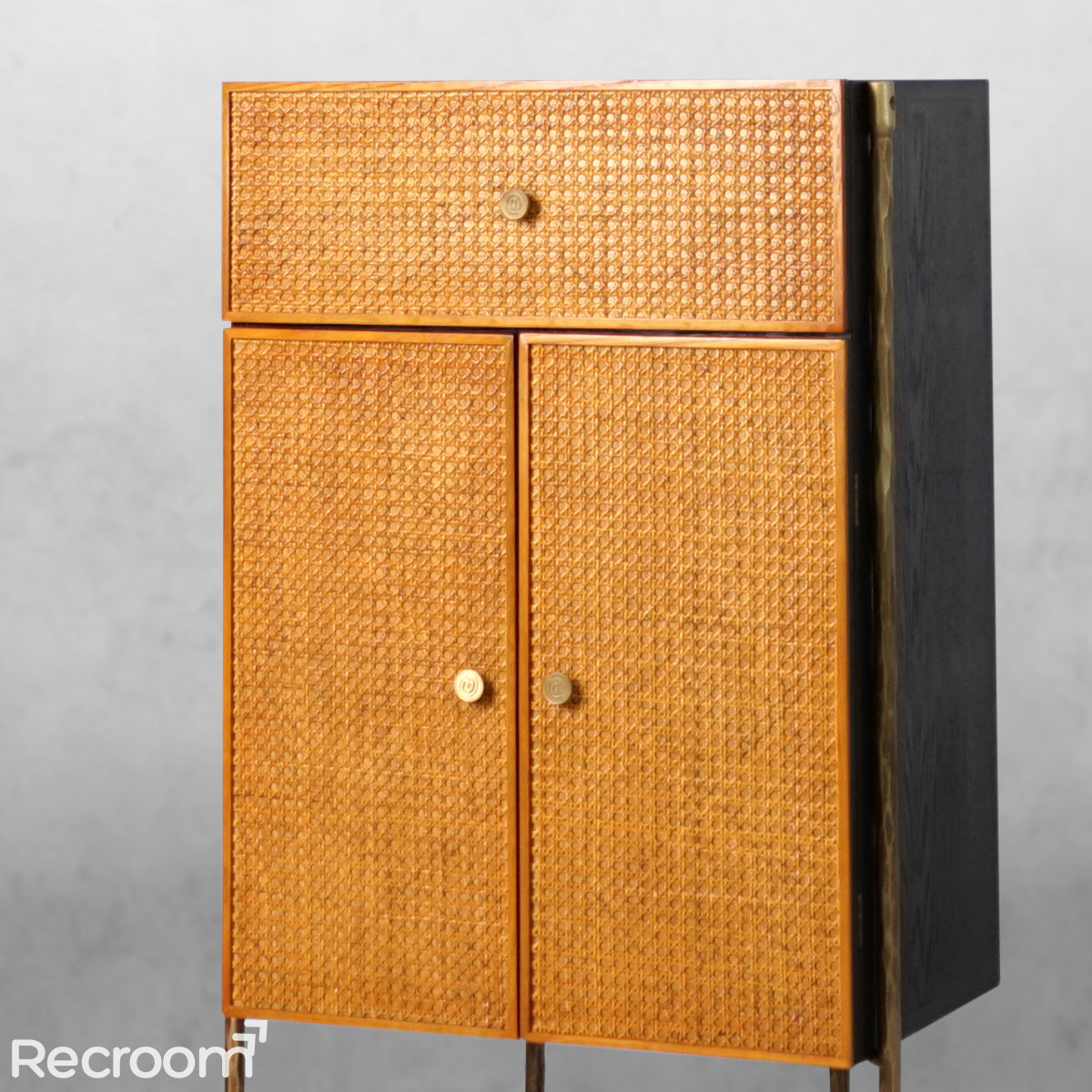 Thaddeo Frame Rattan Cabinet