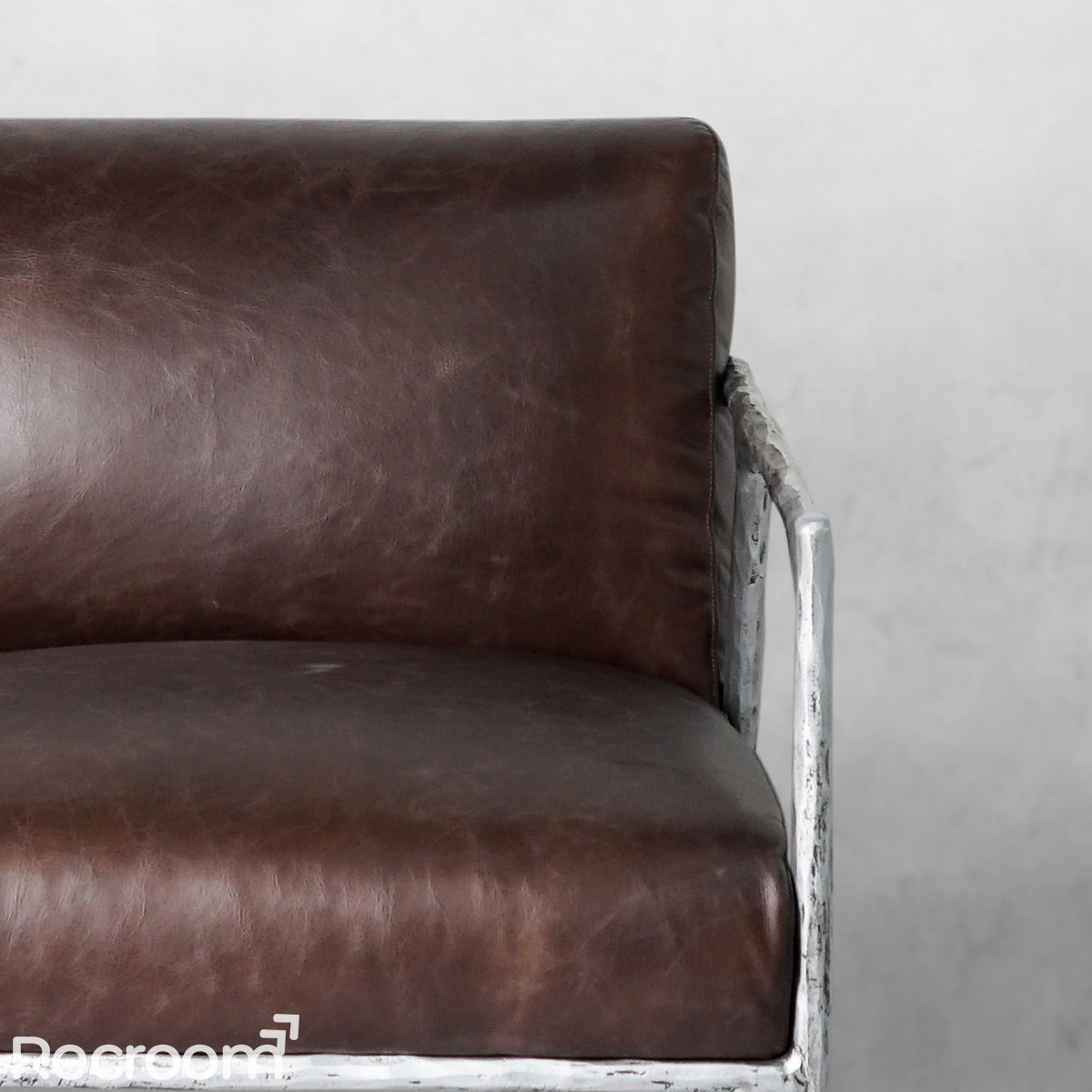 Thaddeo Retro Silver Iron Frame Track Armchair