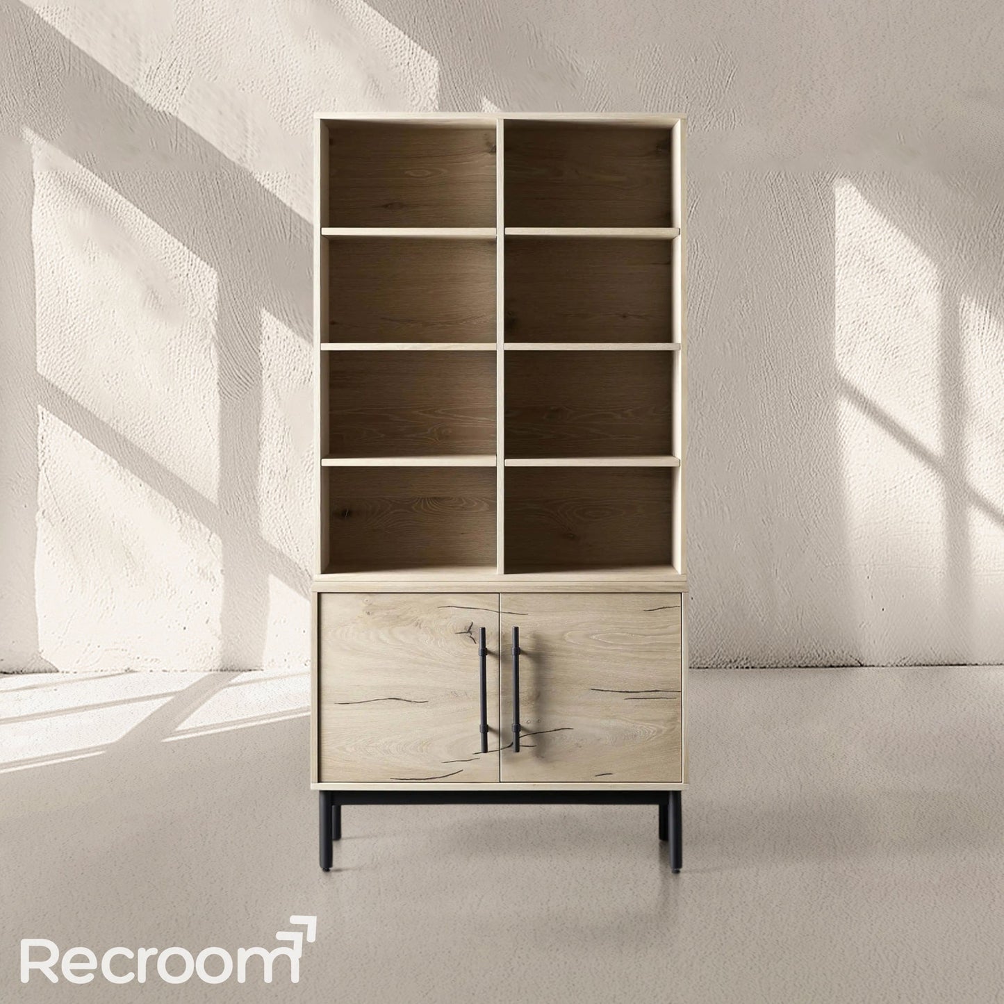 Sullivo Single Bookcase with Cabinet Base