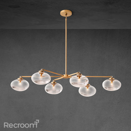 Cabretten Clear Glass Mobile Linear Chandelier 60" 72"