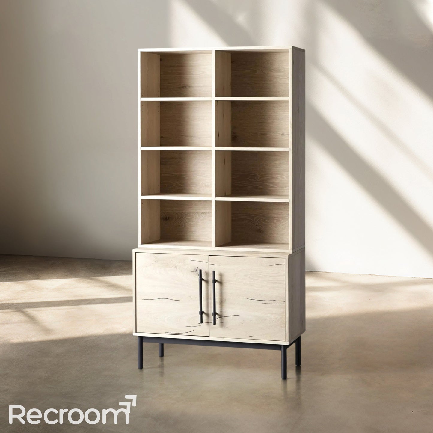 Sullivo Single Bookcase with Cabinet Base