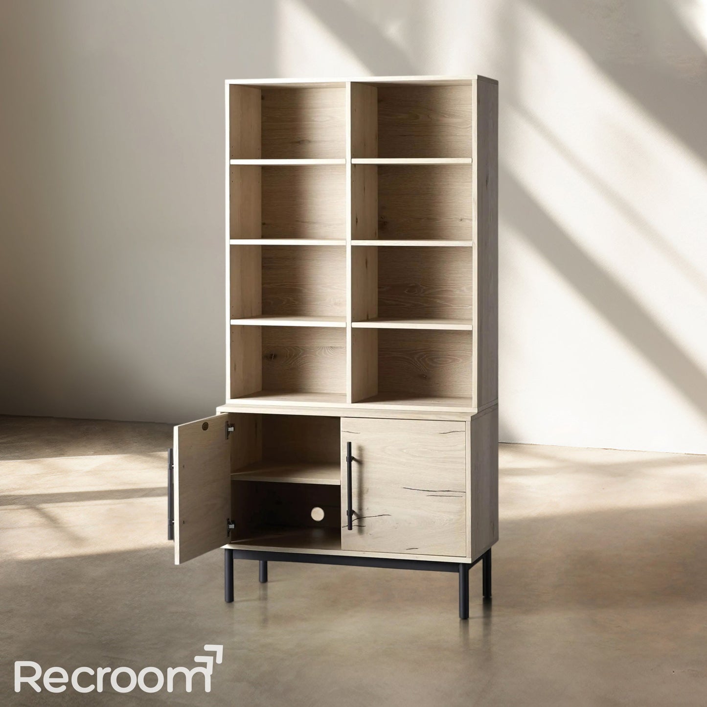 Sullivo Single Bookcase with Cabinet Base