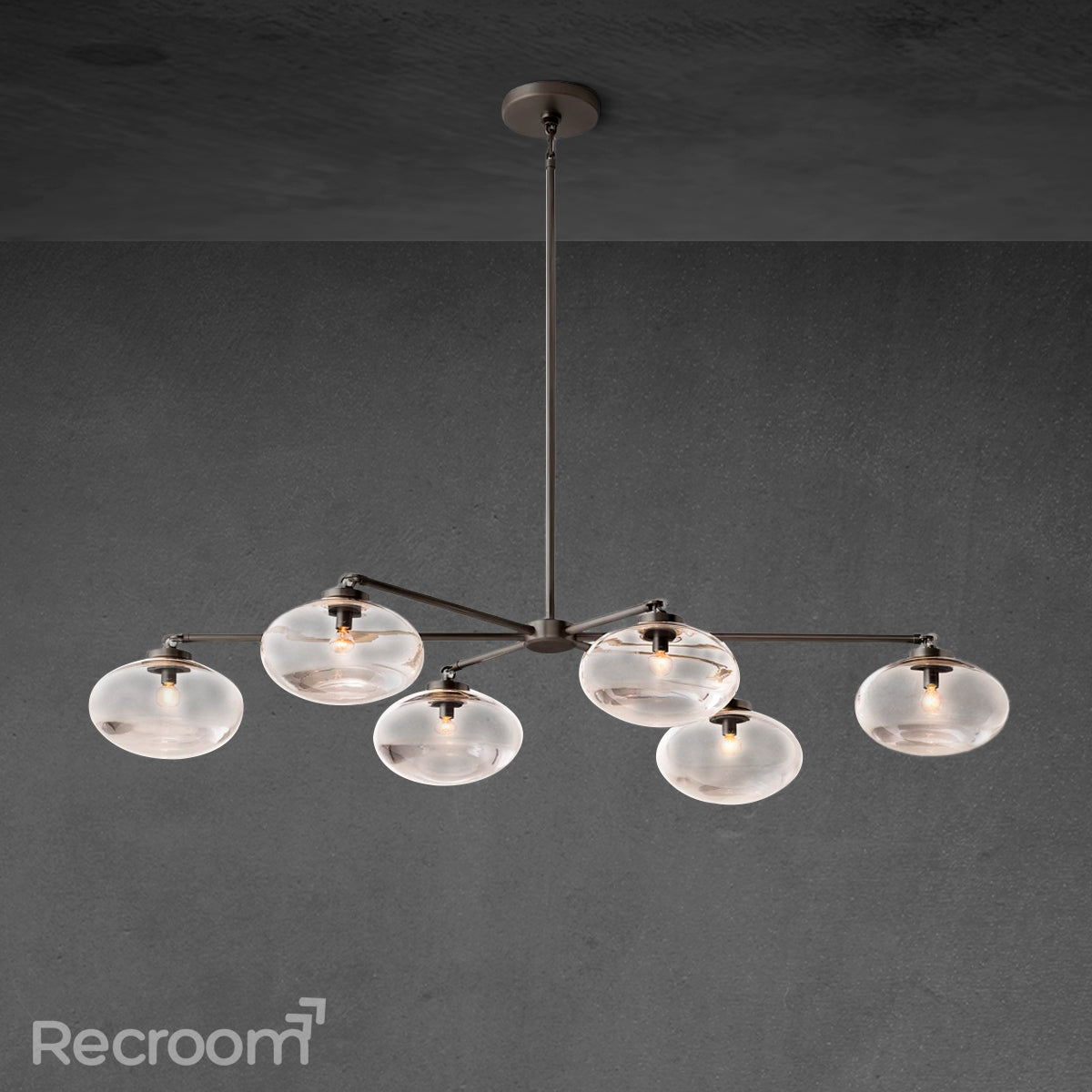 Cabretten Clear Glass Mobile Linear Chandelier 60" 72"