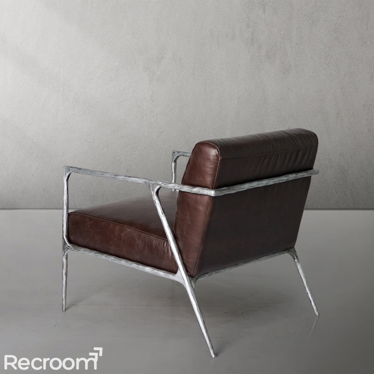 Thaddeo Retro Silver Iron Frame Track Armchair