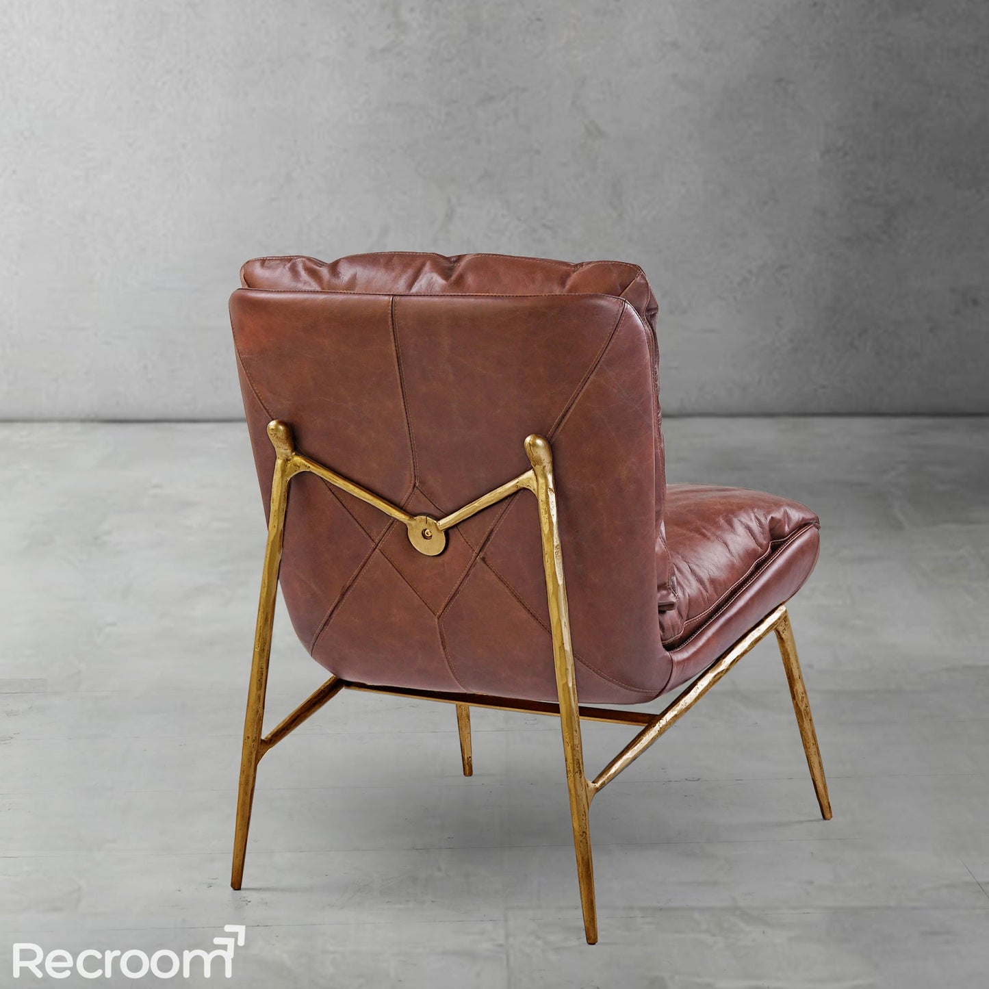 Thaddeo Vintage Leather Armrest Lounge Chair