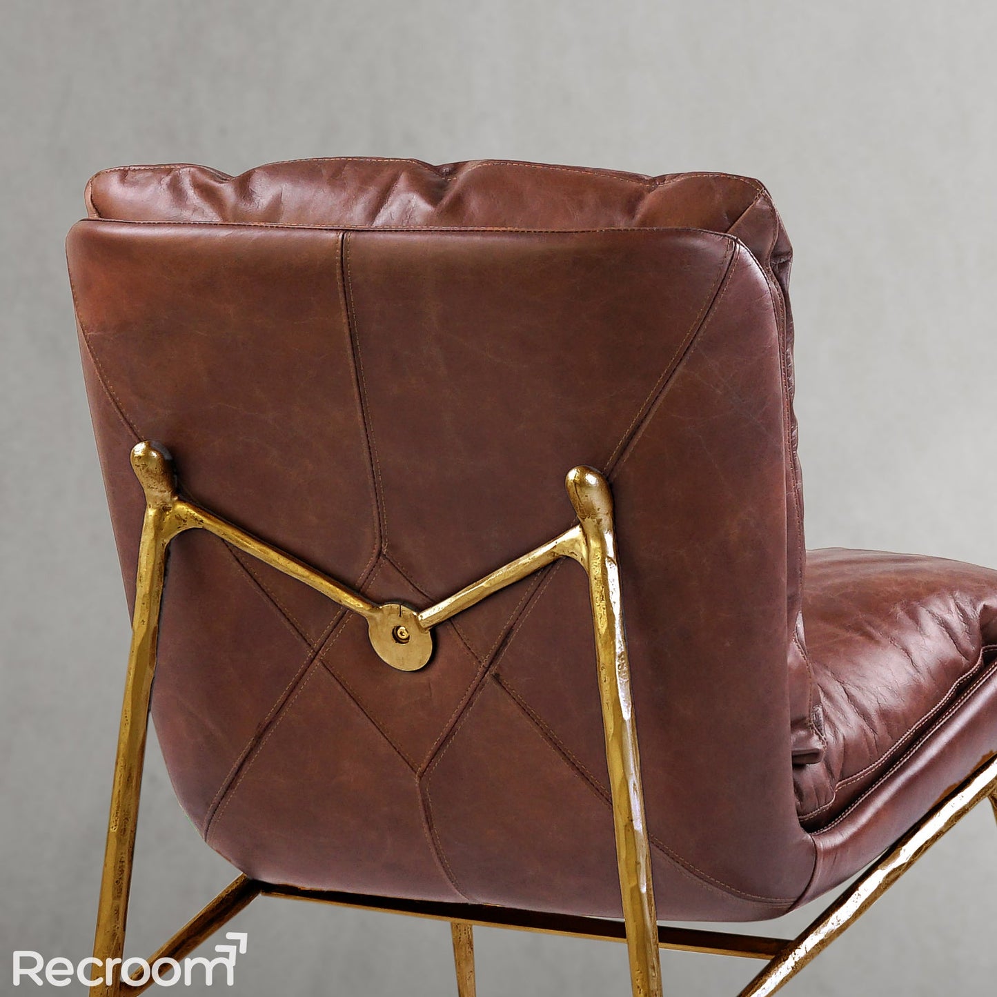 Thaddeo Vintage Leather Armrest Lounge Chair