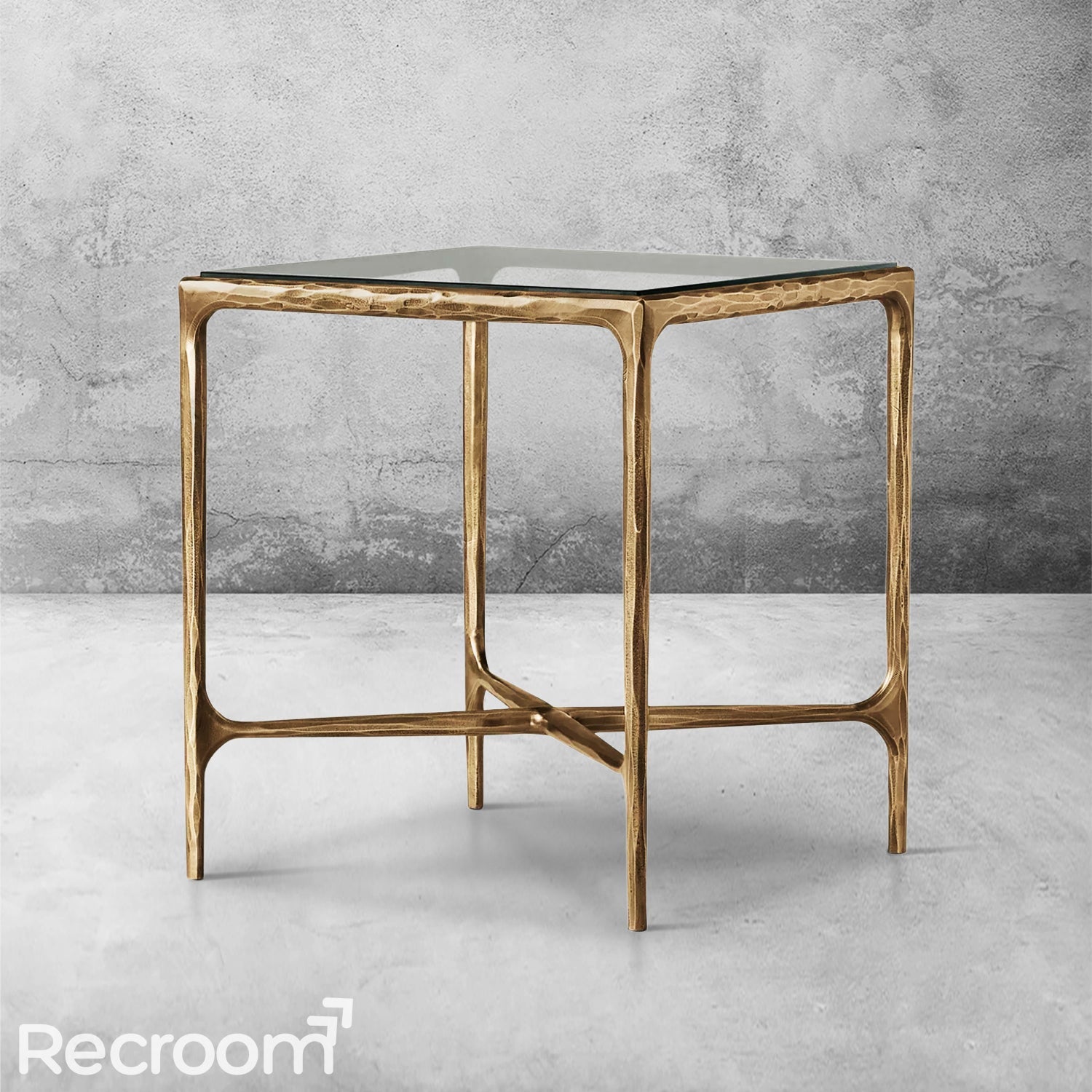 Thaddeo Glass Square Side Table 18'' / 22"