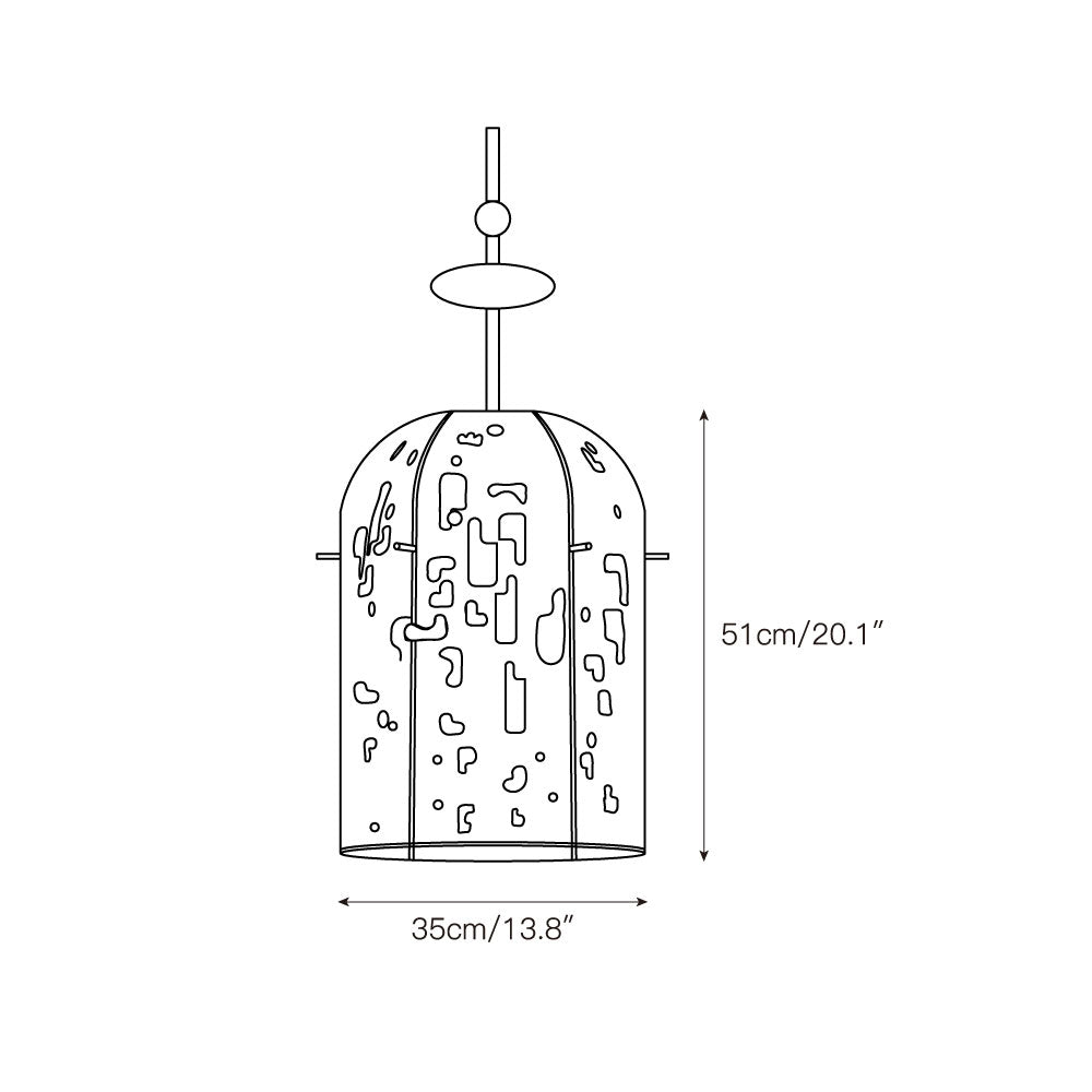 Alabaster Embroidered Pendant Lamp
