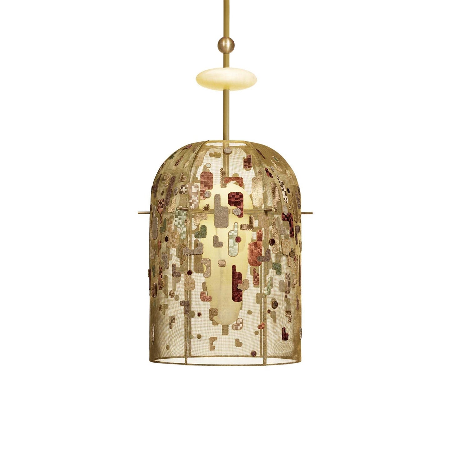 Alabaster Embroidered Pendant Lamp