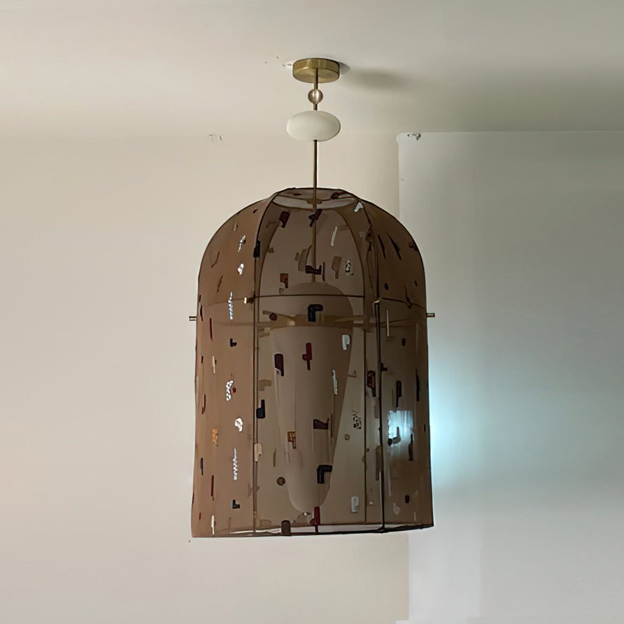 Alabaster Embroidered Pendant Lamp