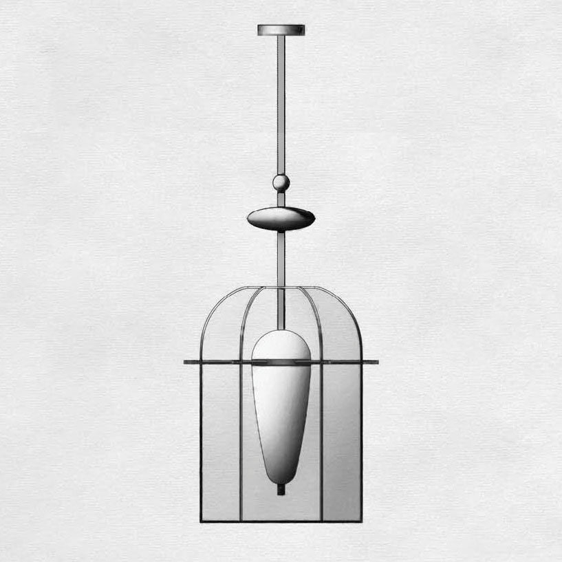 Alabaster Embroidered Pendant Lamp