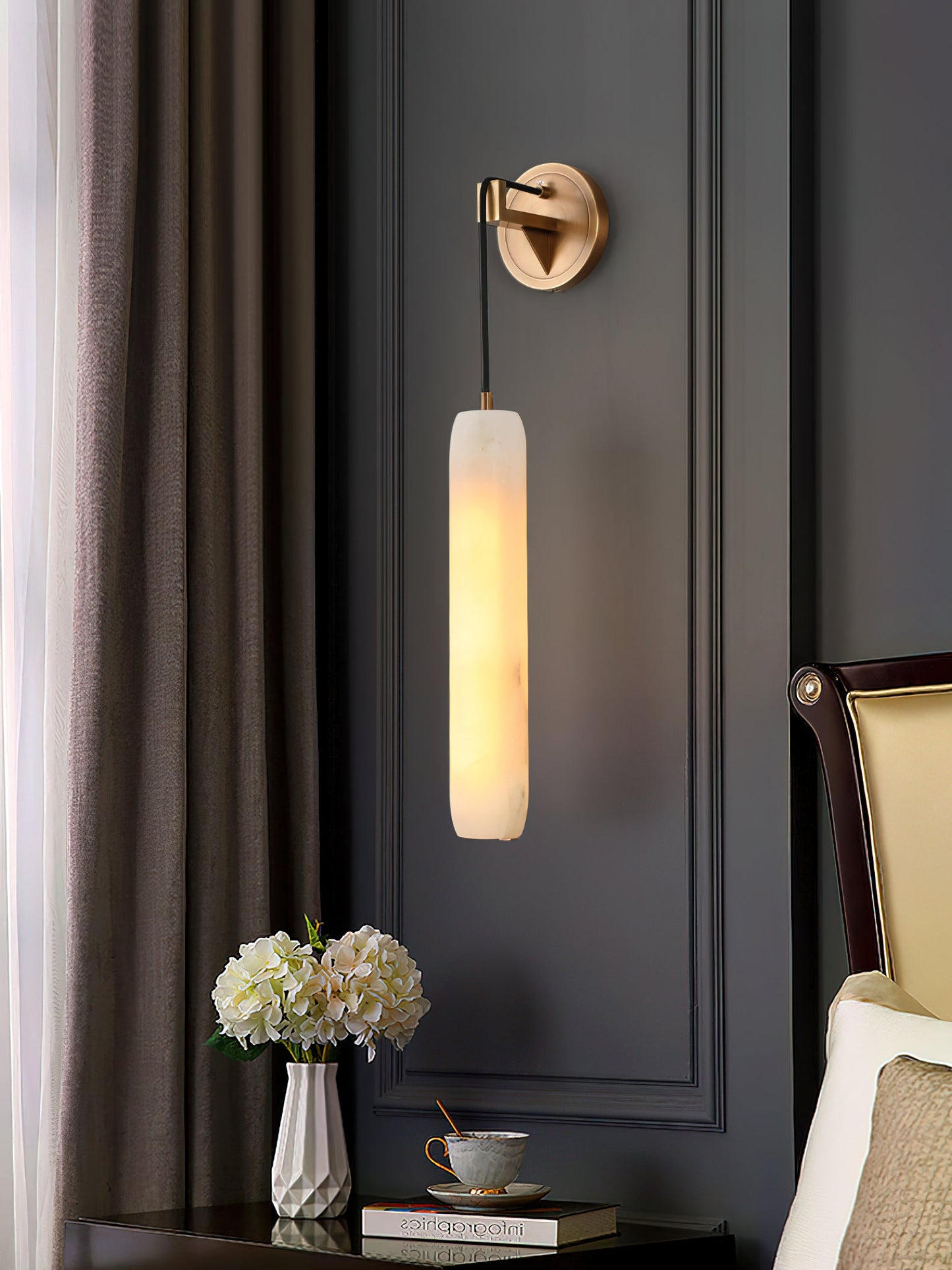 Alabaster Flute Alabaster Wall Lamp