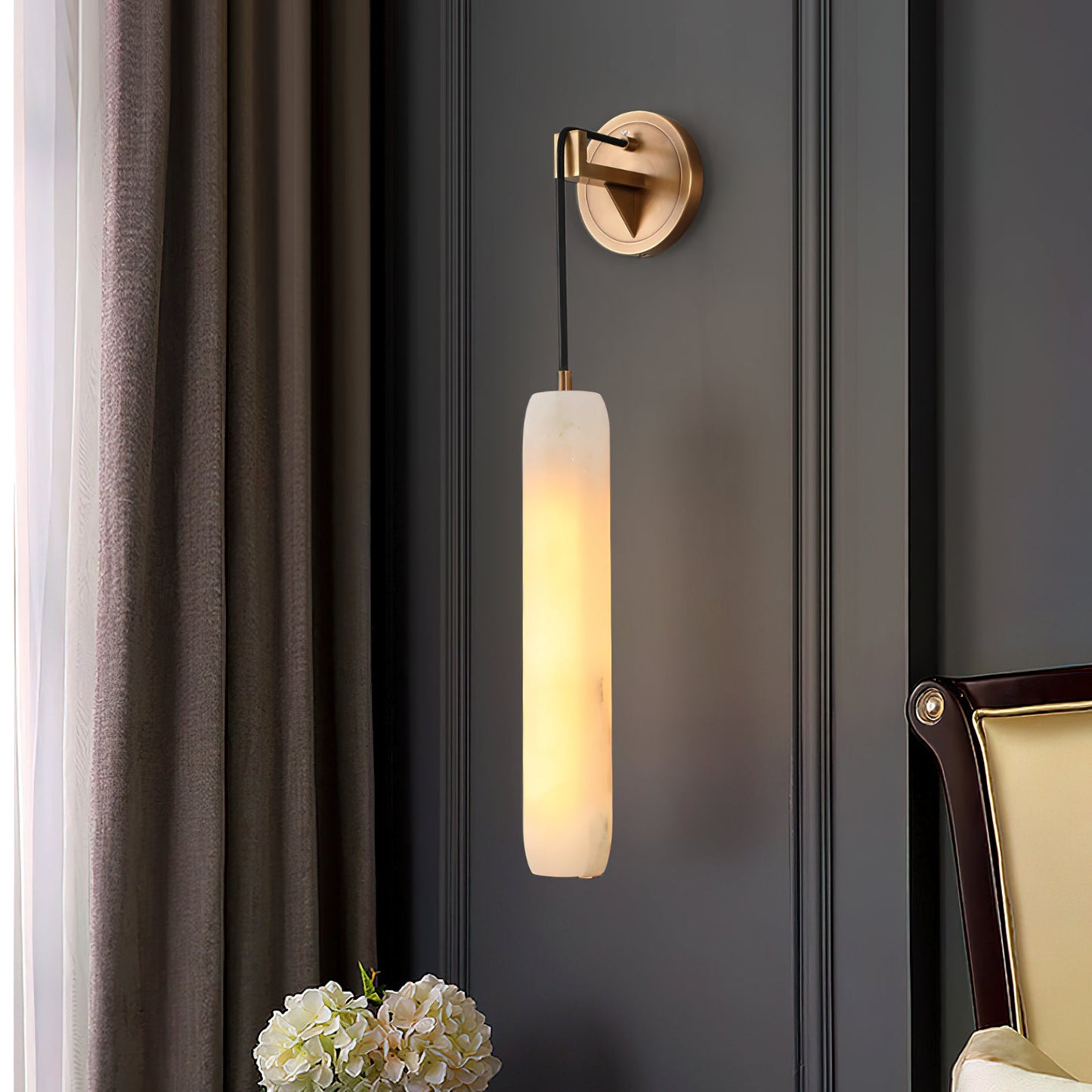 Alabaster Flute Alabaster Wall Lamp