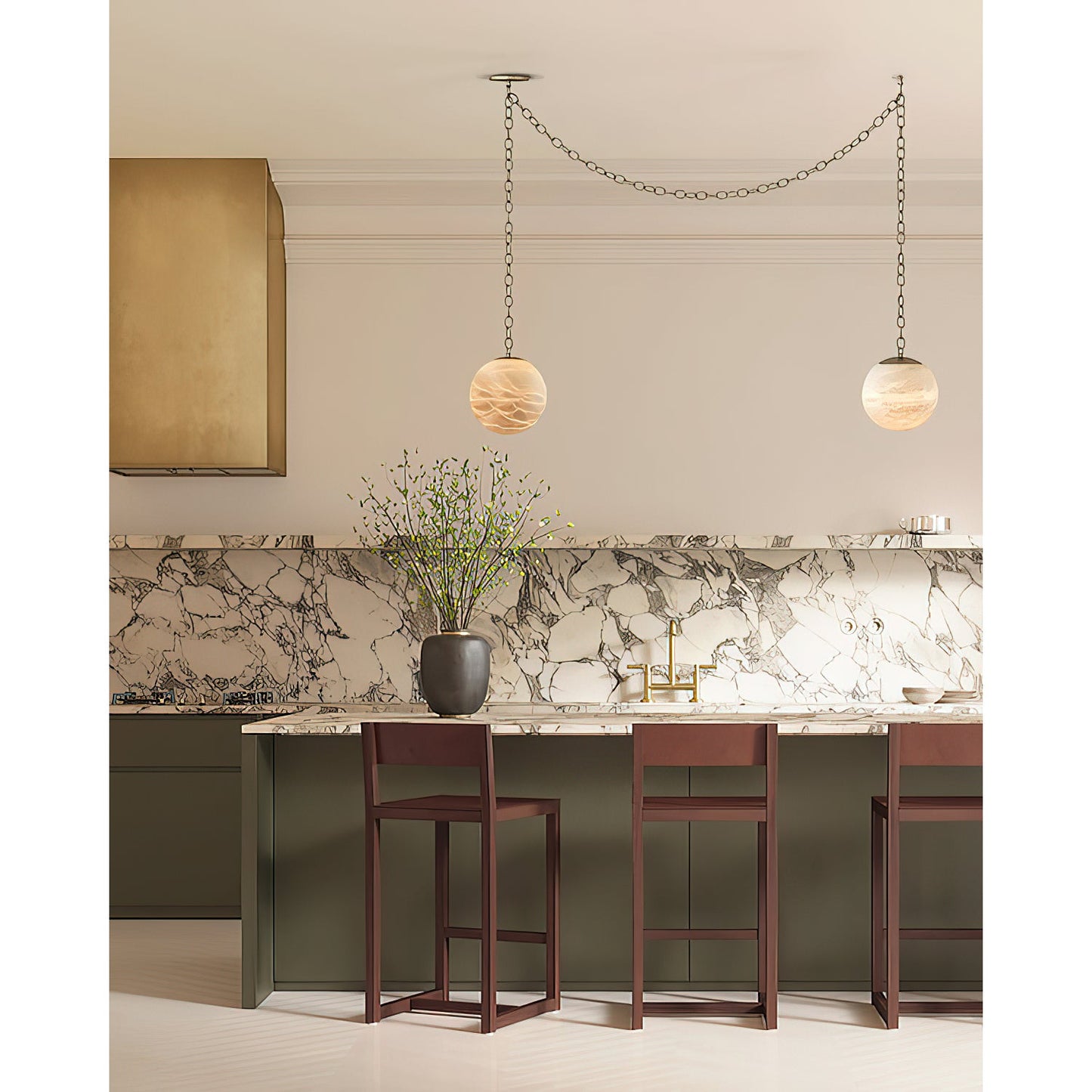 Alabaster Swag Pendant Lamp