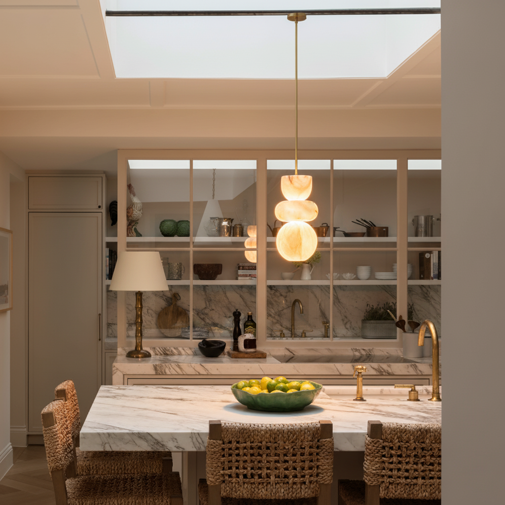 Alabaster Totem Pendant Lamp