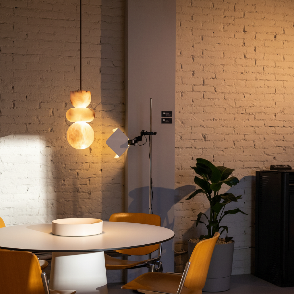 Alabaster Totem Pendant Lamp