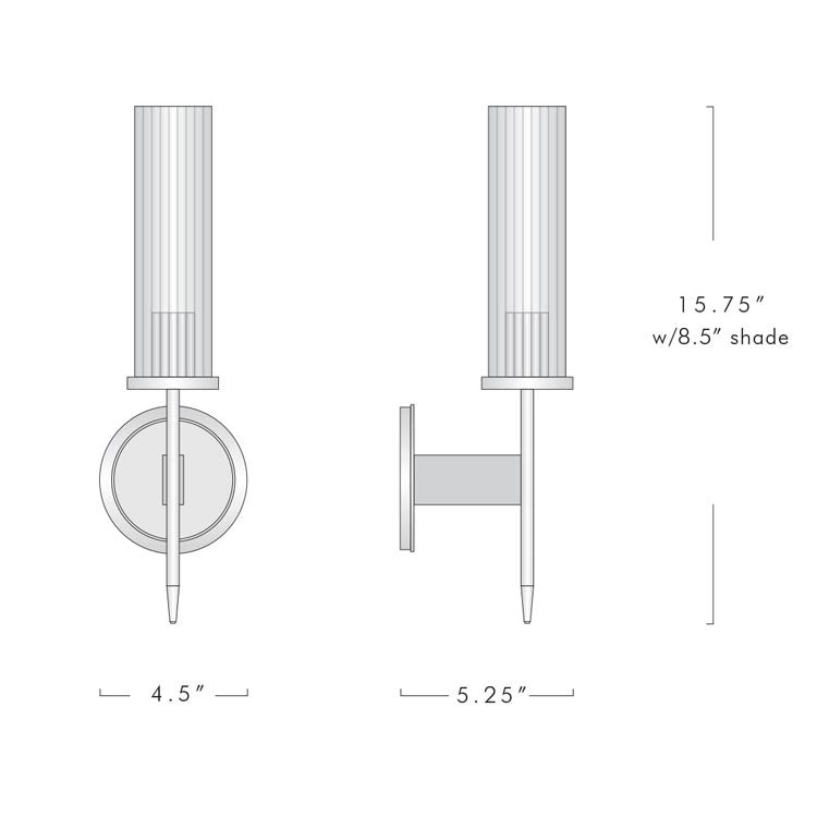 Cannel Single Candle Wall Sconce 5"