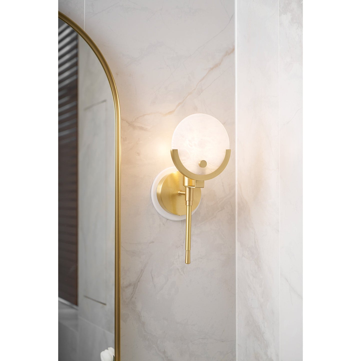 Ava Brass Alabaster Sconce