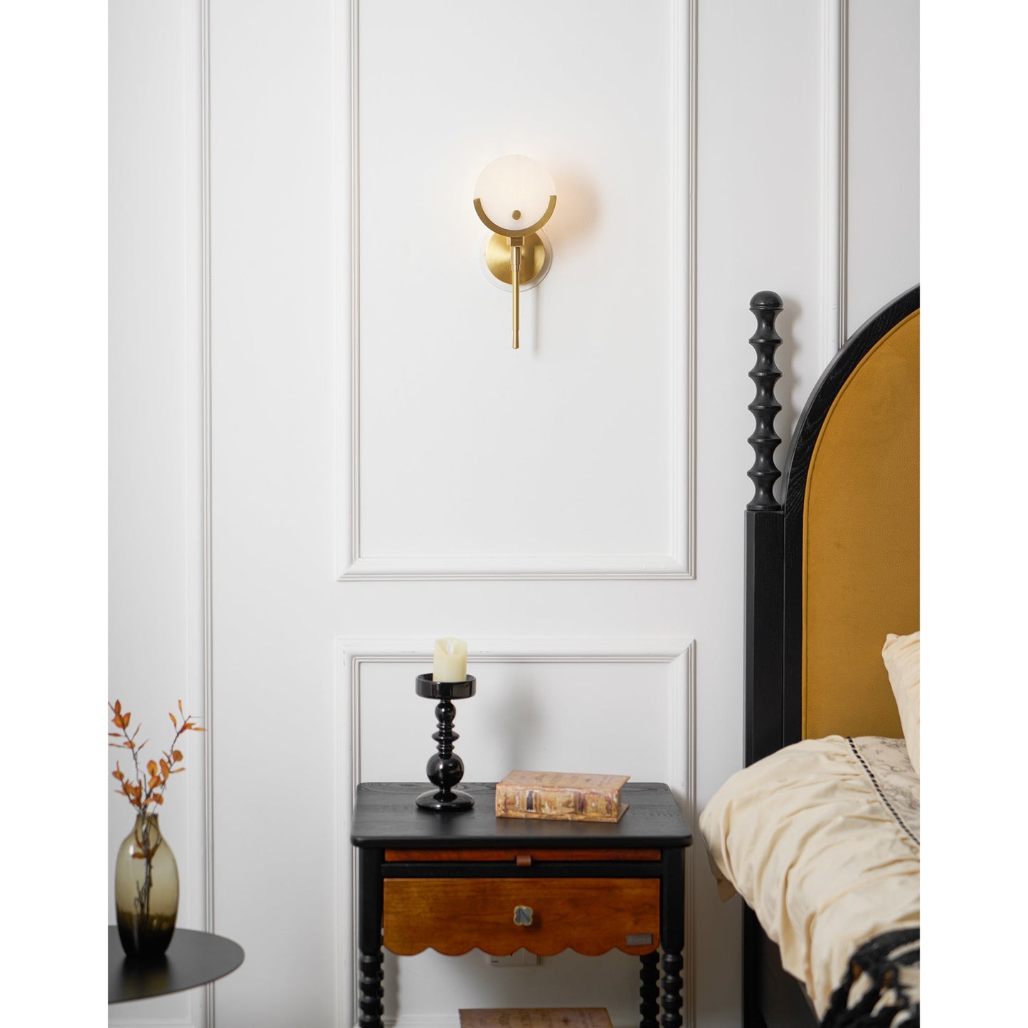 Ava Brass Alabaster Sconce