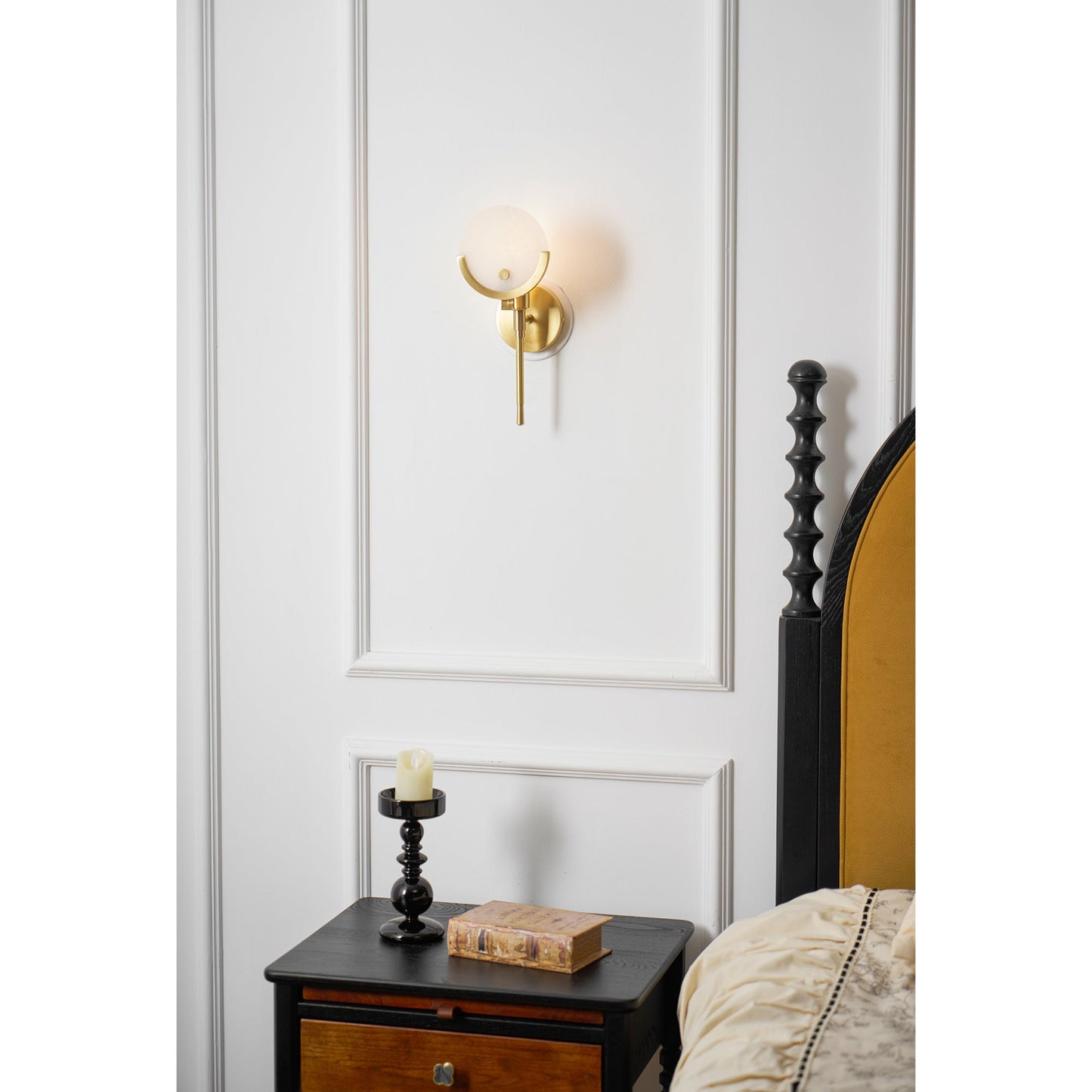 Ava Brass Alabaster Sconce