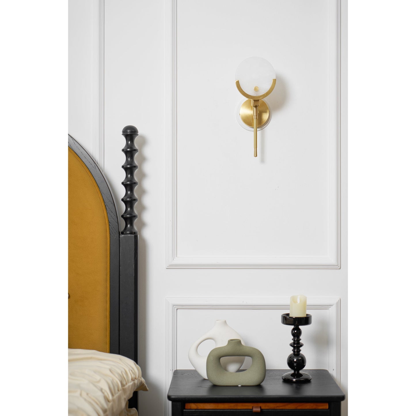 Ava Brass Alabaster Sconce