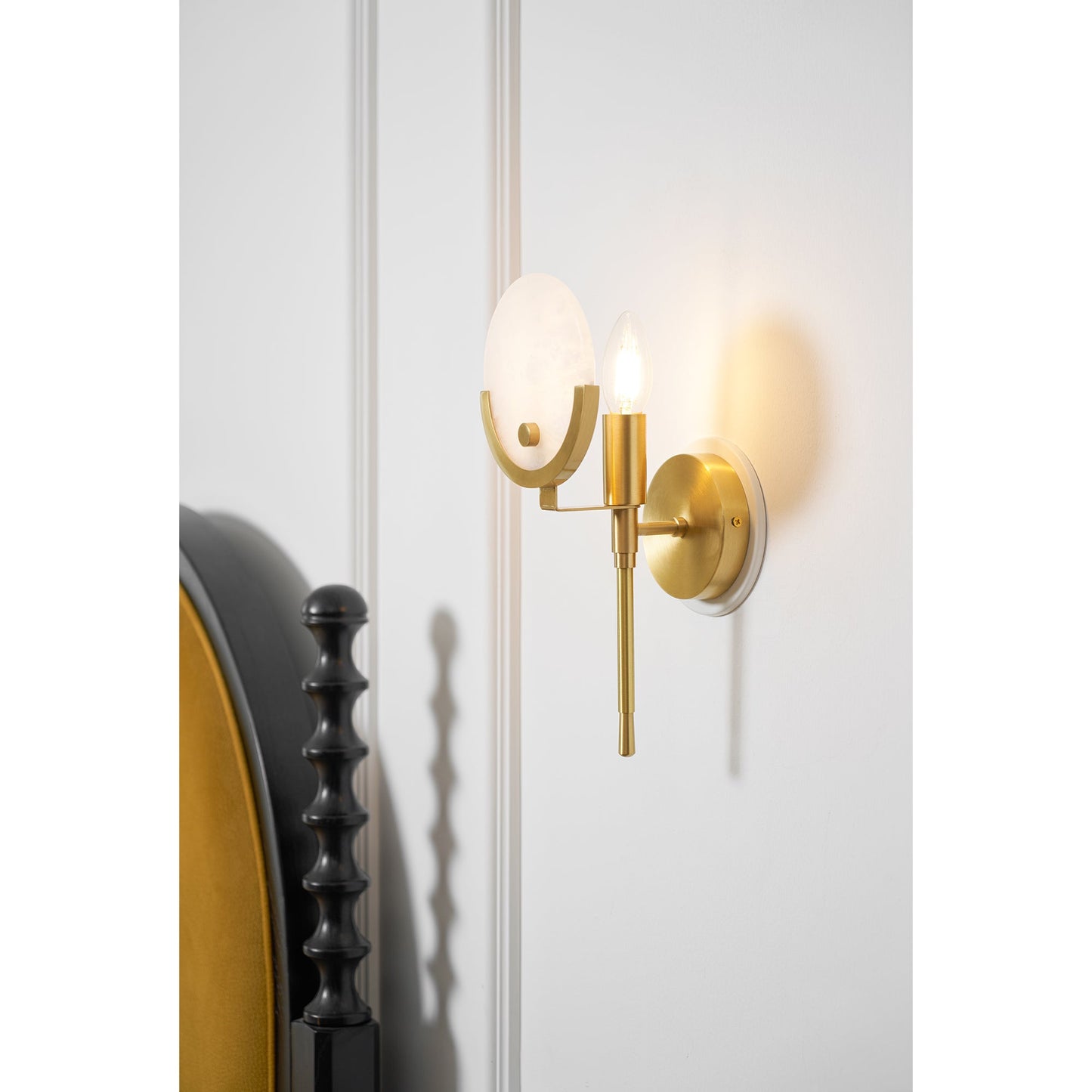 Ava Brass Alabaster Sconce
