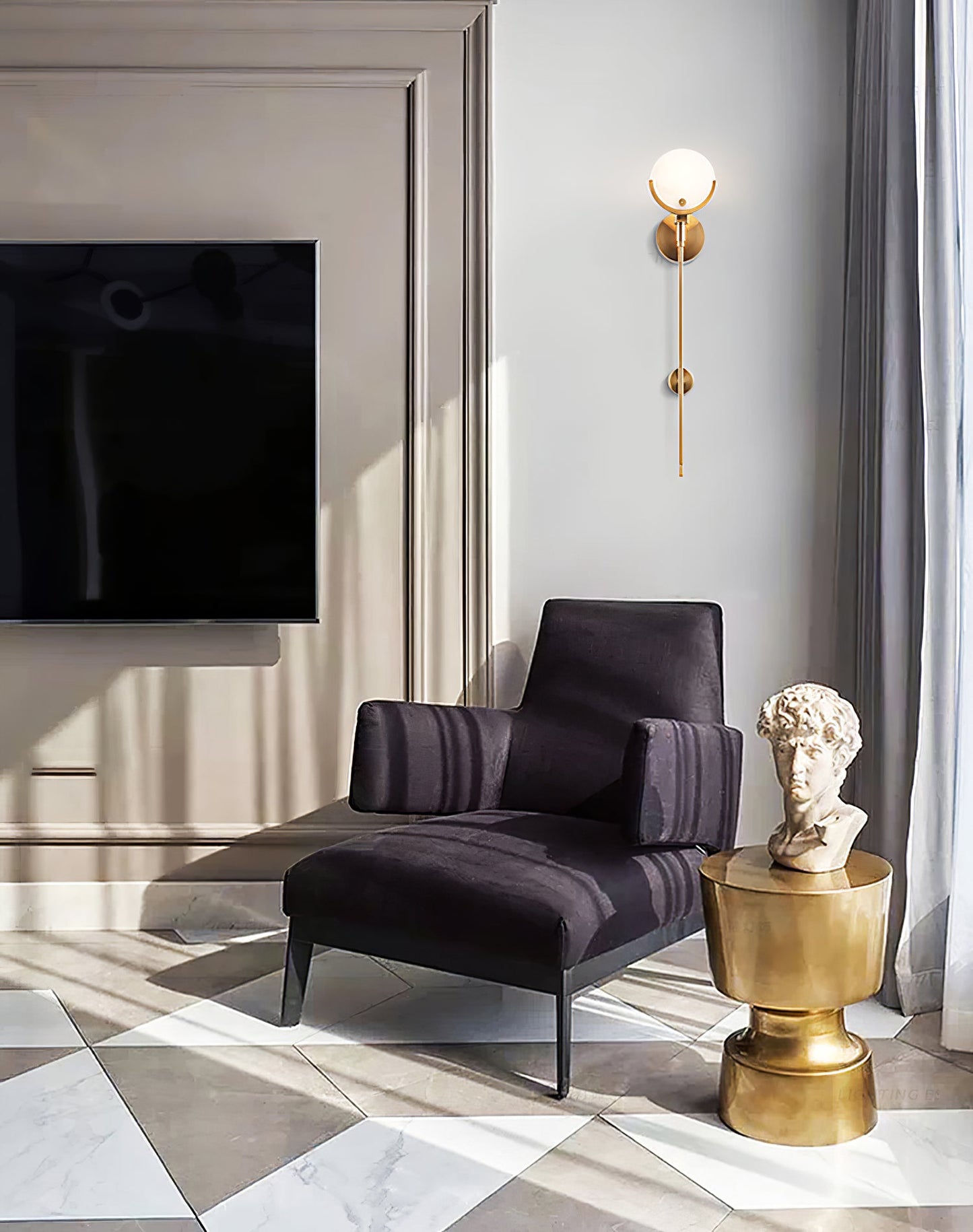 Ava Brass Alabaster Sconce