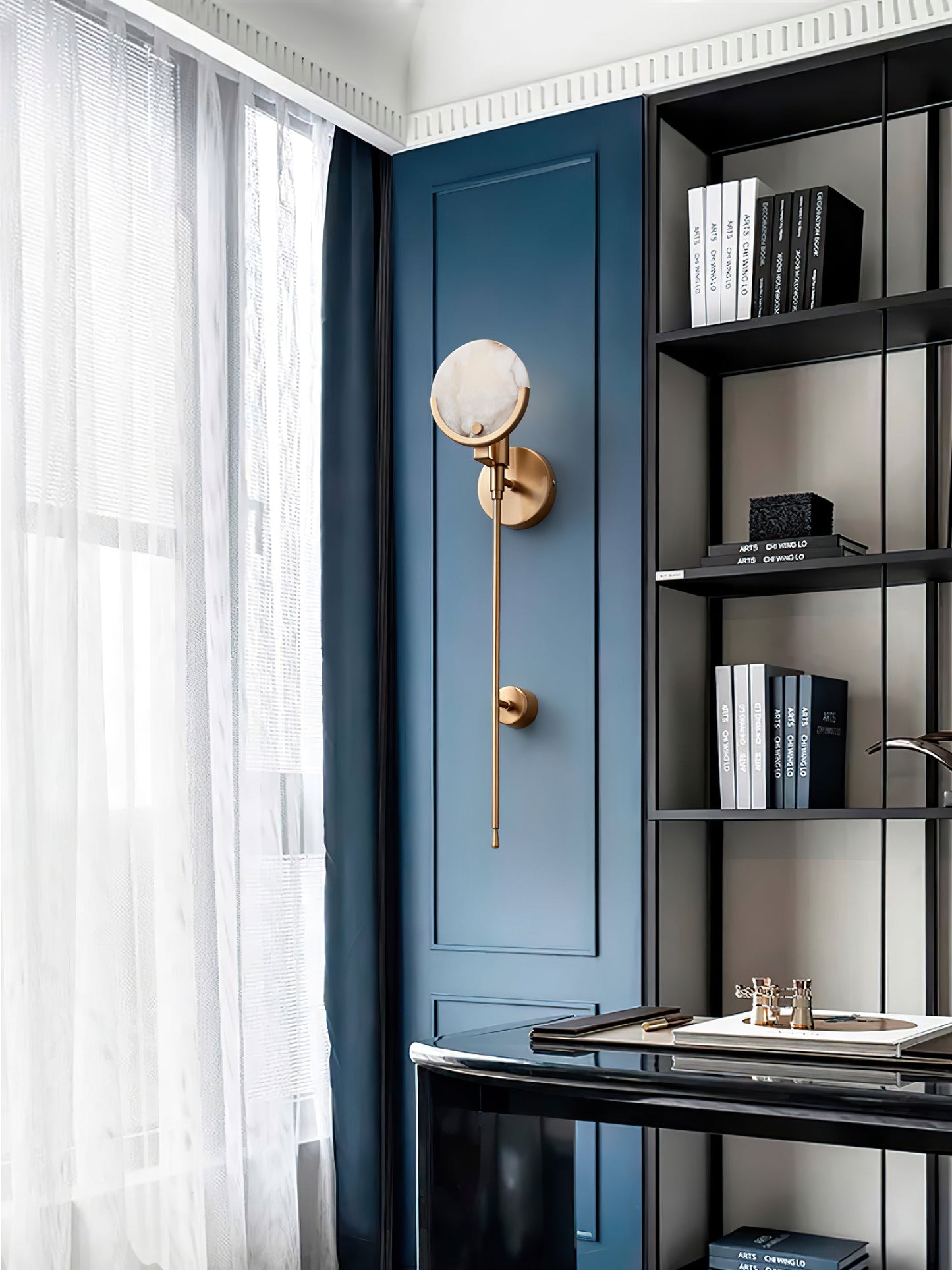 Ava Brass Alabaster Sconce