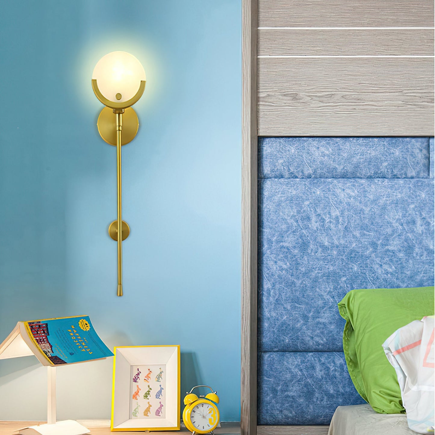 Ava Brass Alabaster Sconce