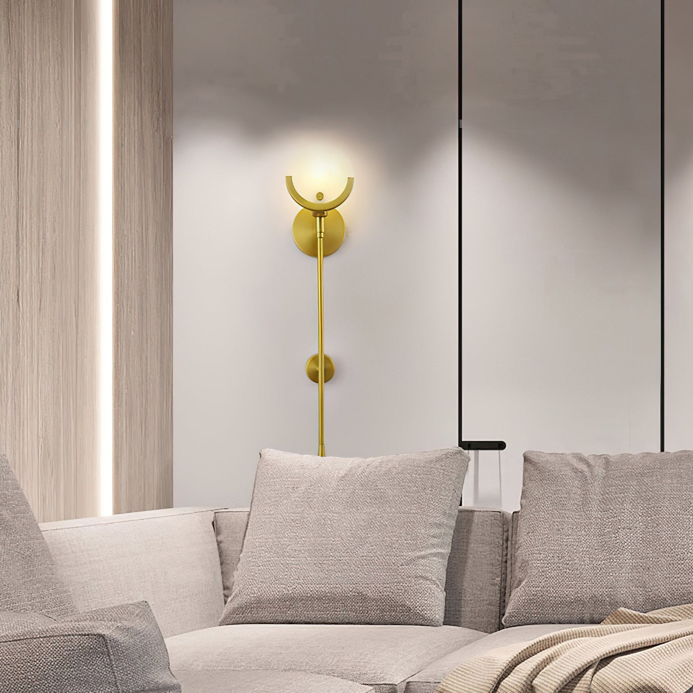 Ava Brass Alabaster Sconce