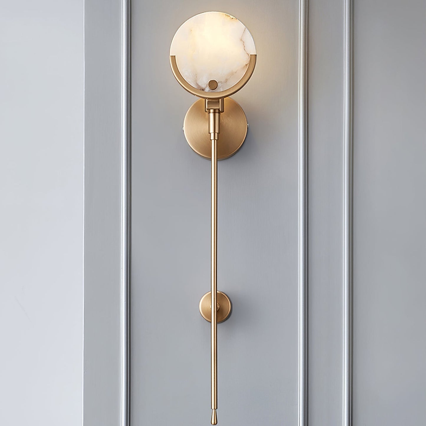 Ava Brass Alabaster Sconce