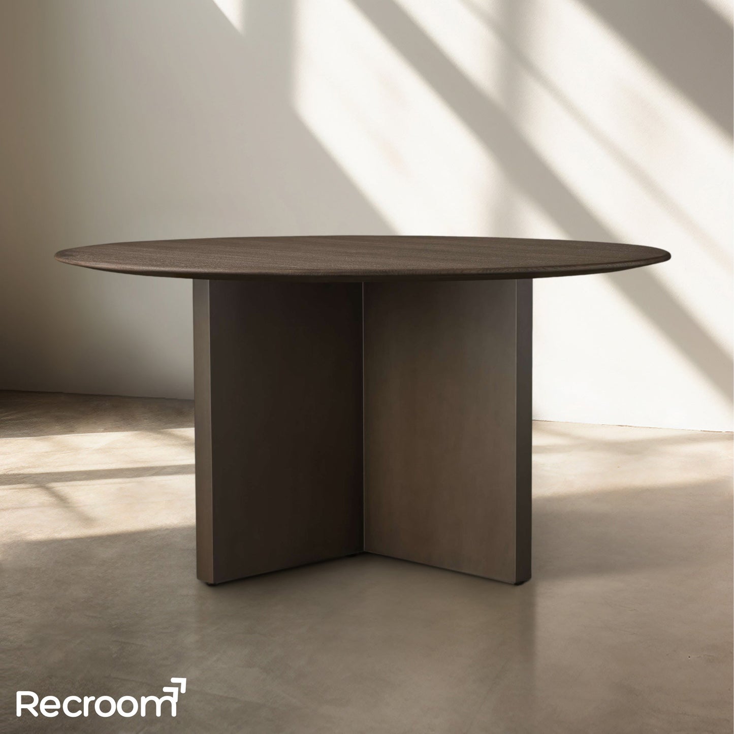 San Germani Round Wood Dining Table with Clement Base