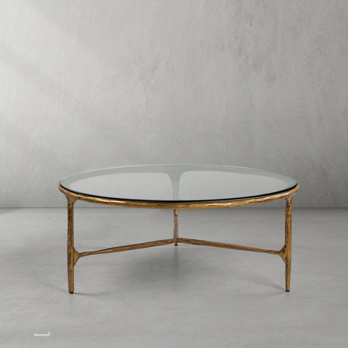 Thaddeo Glass Round Coffee Table 3 Legs 35"