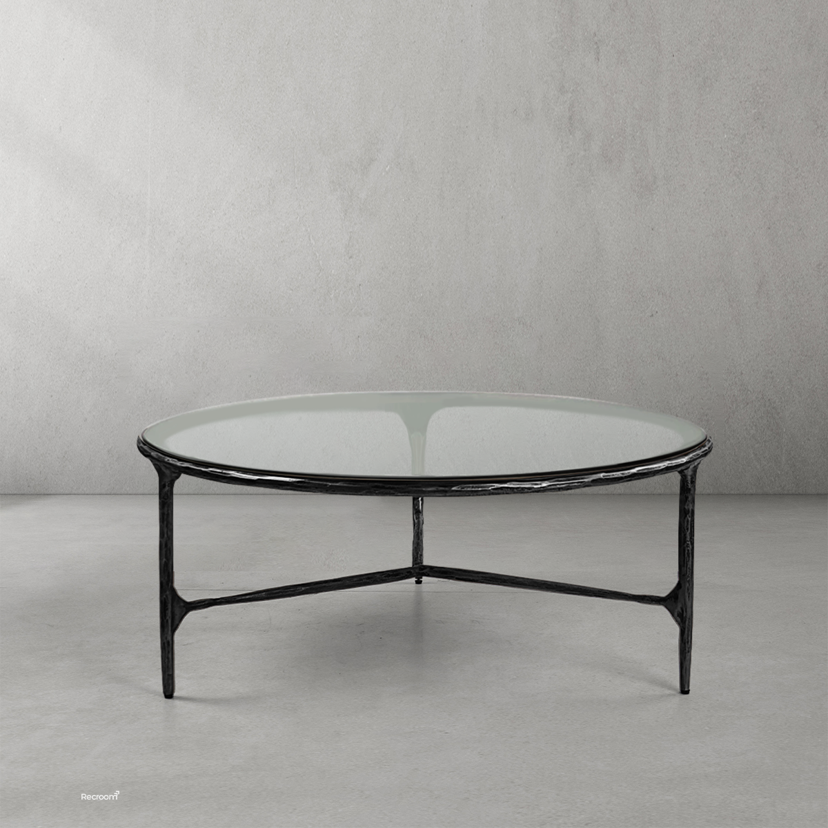 Thaddeo Glass Round Coffee Table 3 Legs 35"