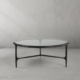 Thaddeo Glass Round Coffee Table 3 Legs 35"