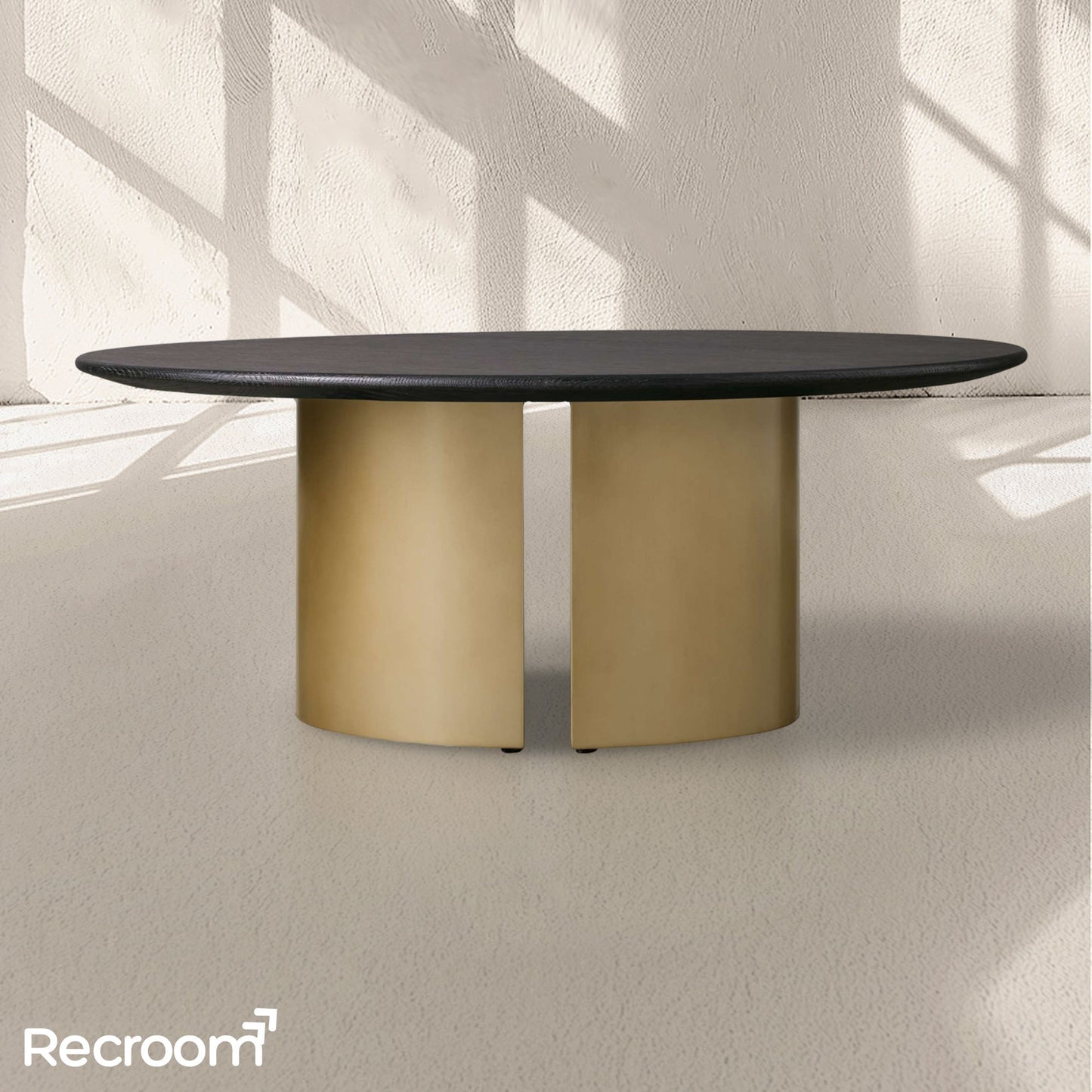 San Germani Round Wood Coffee Table with Dauphine Base