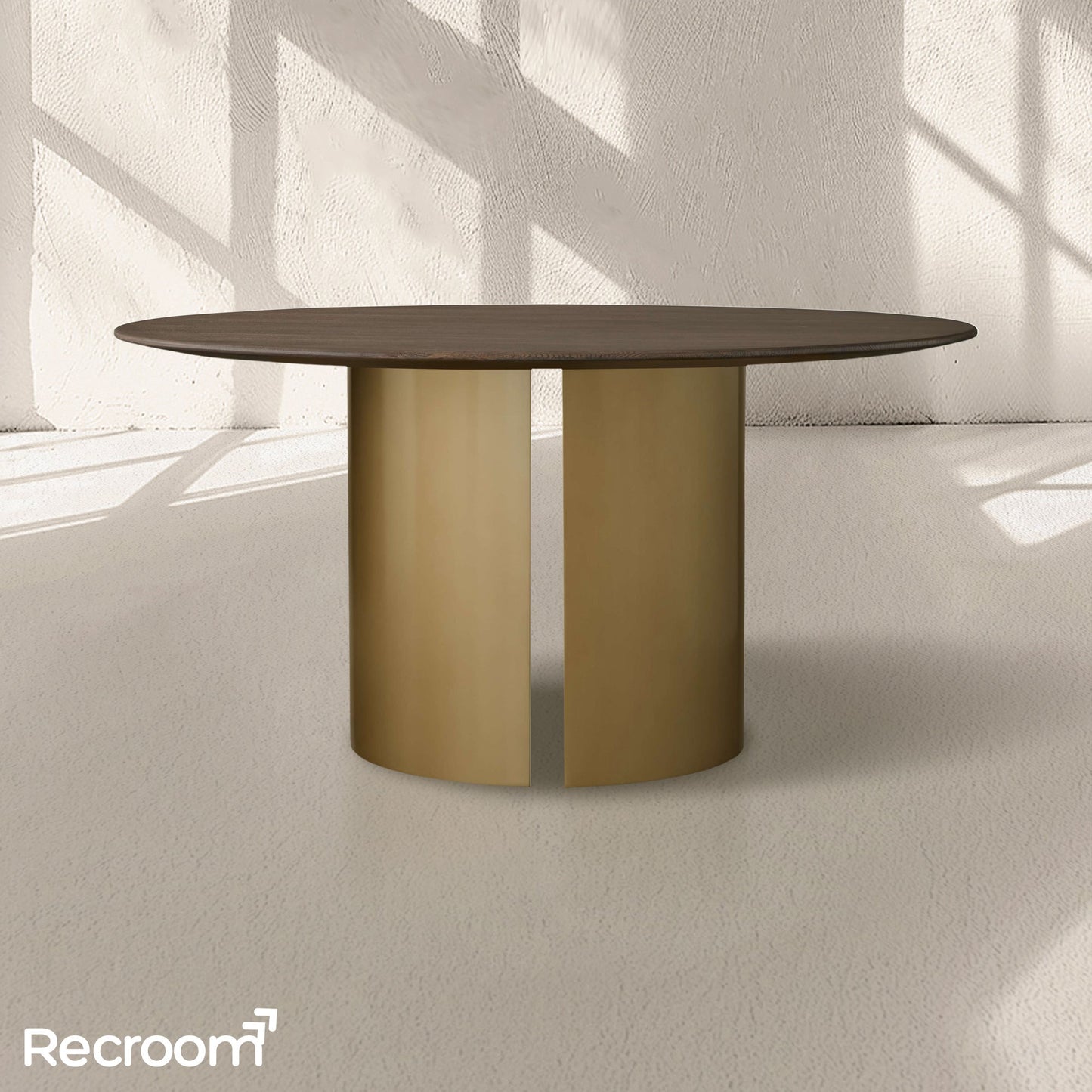 San Germani Round Wood Dining Table with Dauphine Base
