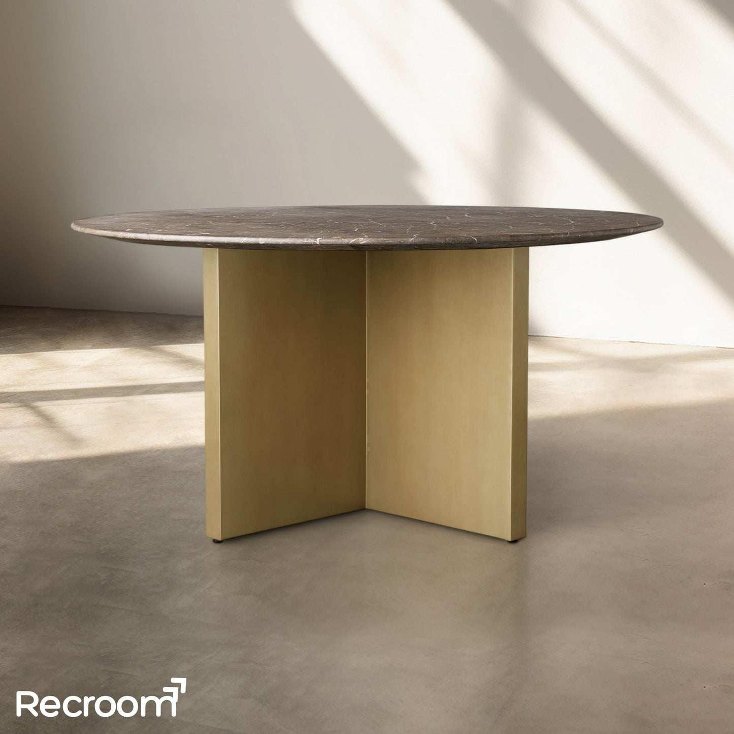 San Germani Round Stone Dining Table with Clement Base