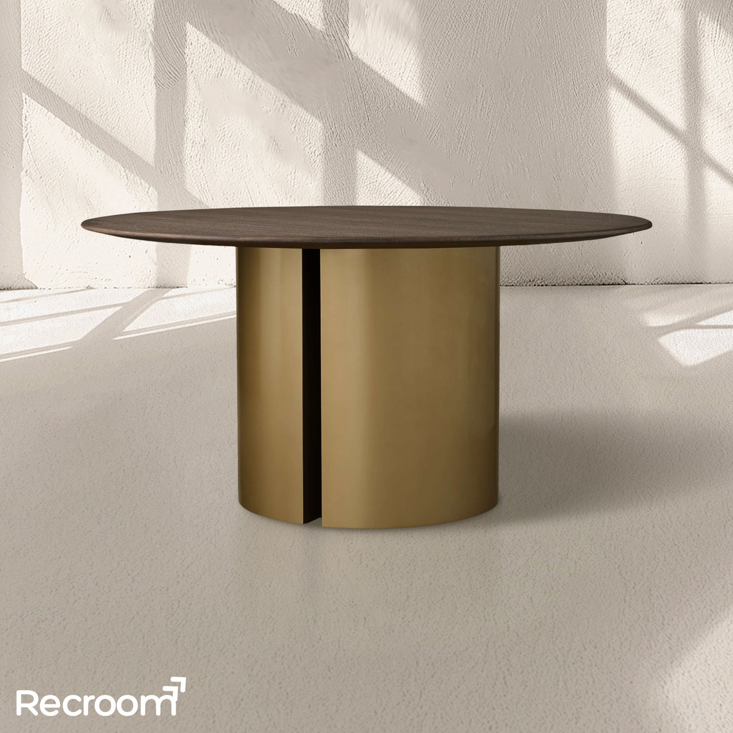 San Germani Round Wood Dining Table with Dauphine Base