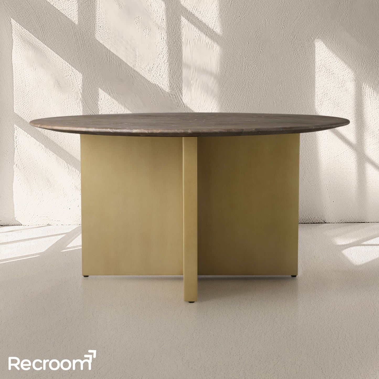 San Germani Round Stone Dining Table with Clement Base