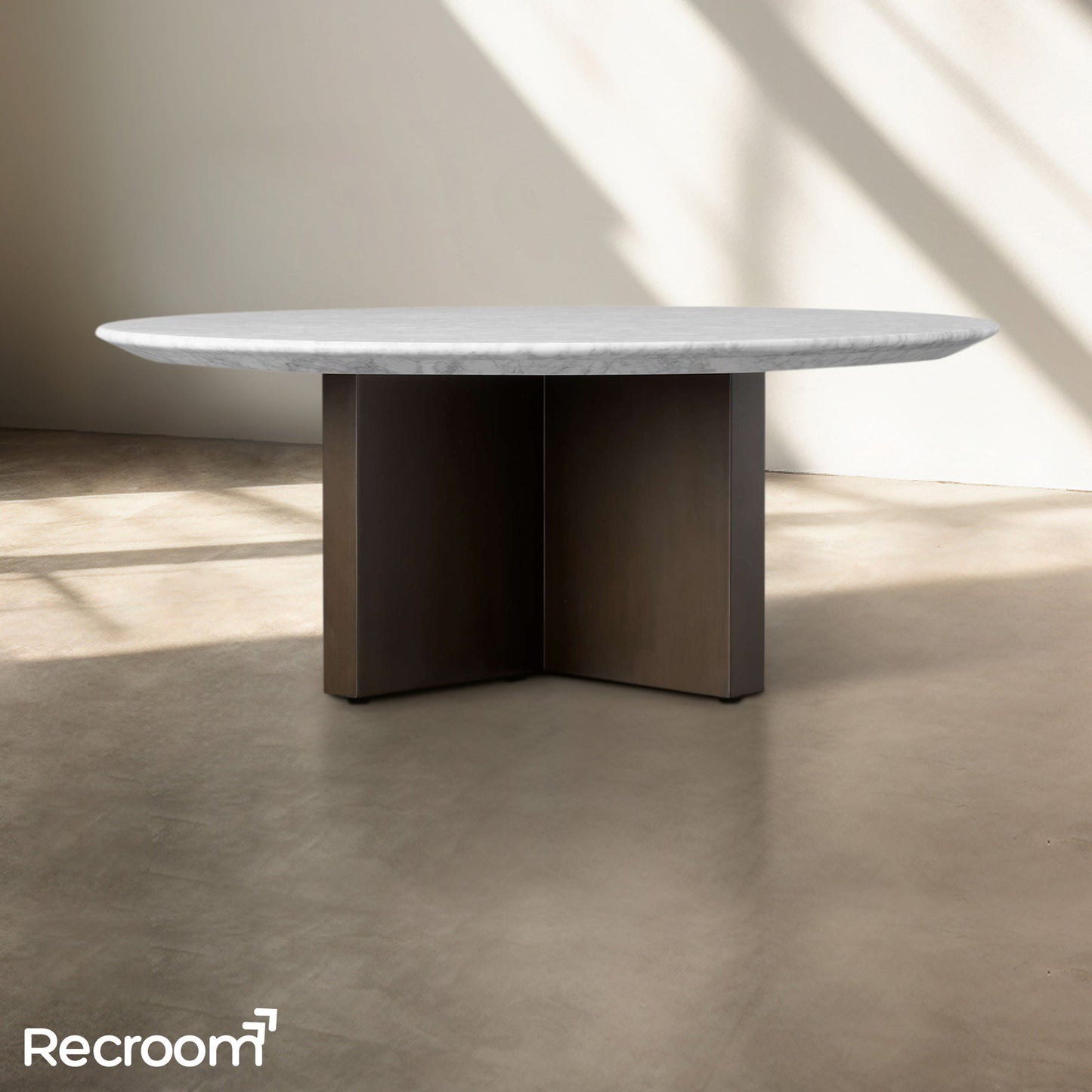 San Germani Round Stone Coffee Table with Clement Base