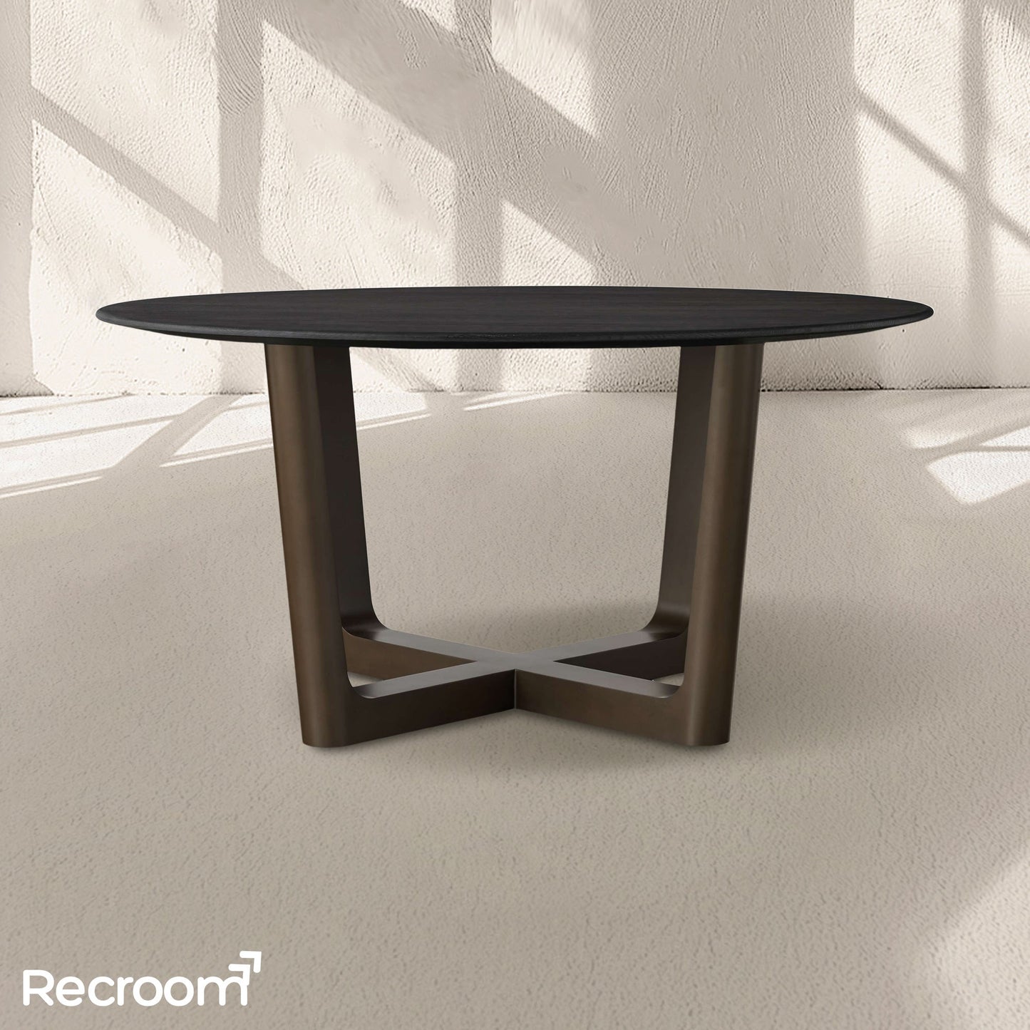 San Germani Round Wood Dining Table with Rennes Base