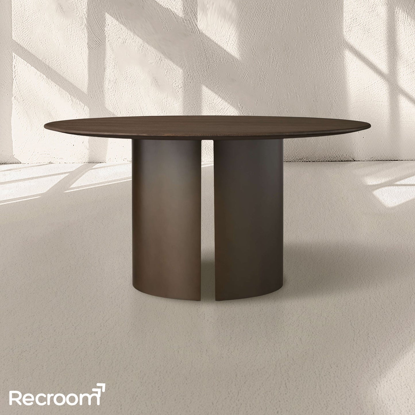 San Germani Round Wood Dining Table with Dauphine Base