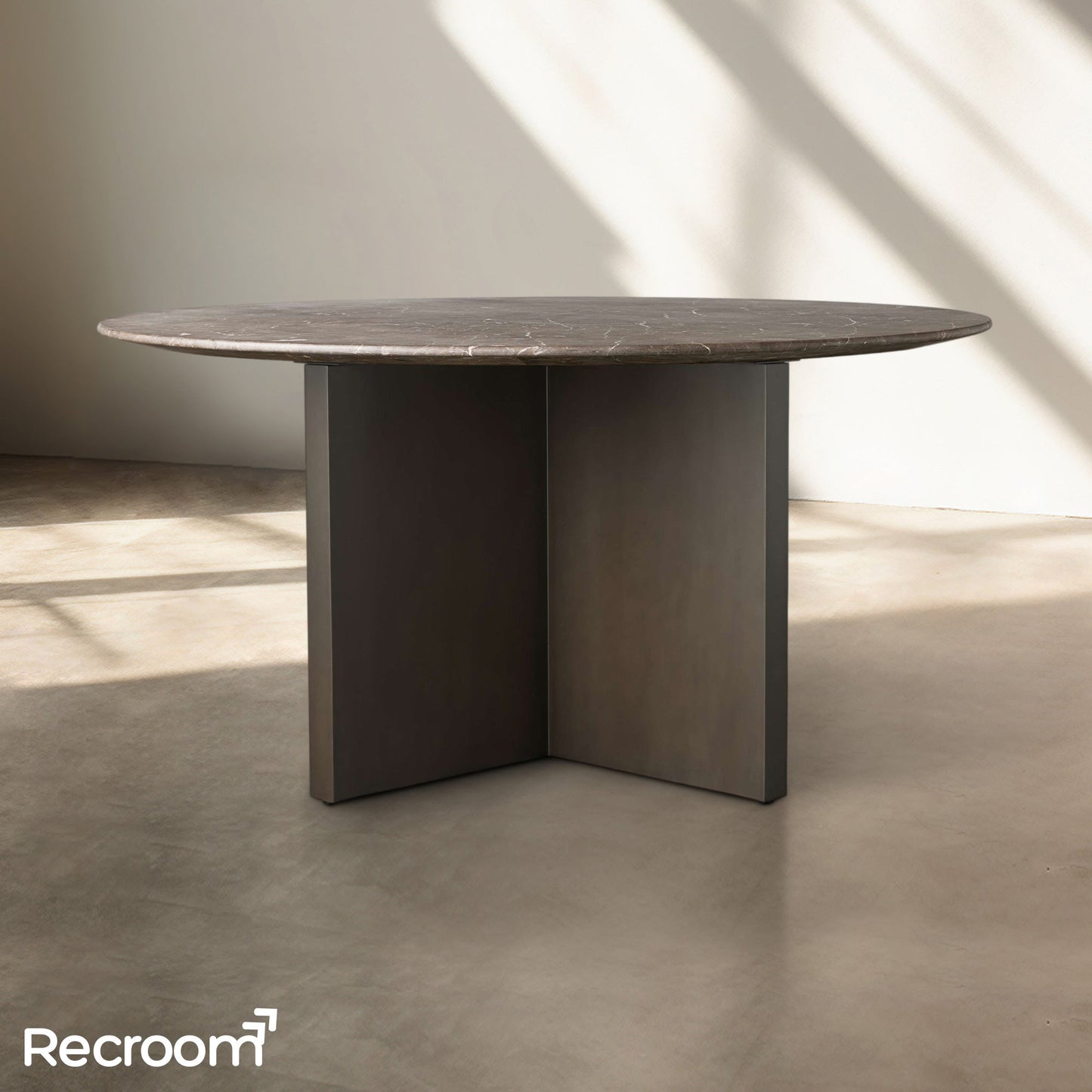 San Germani Round Stone Dining Table with Clement Base