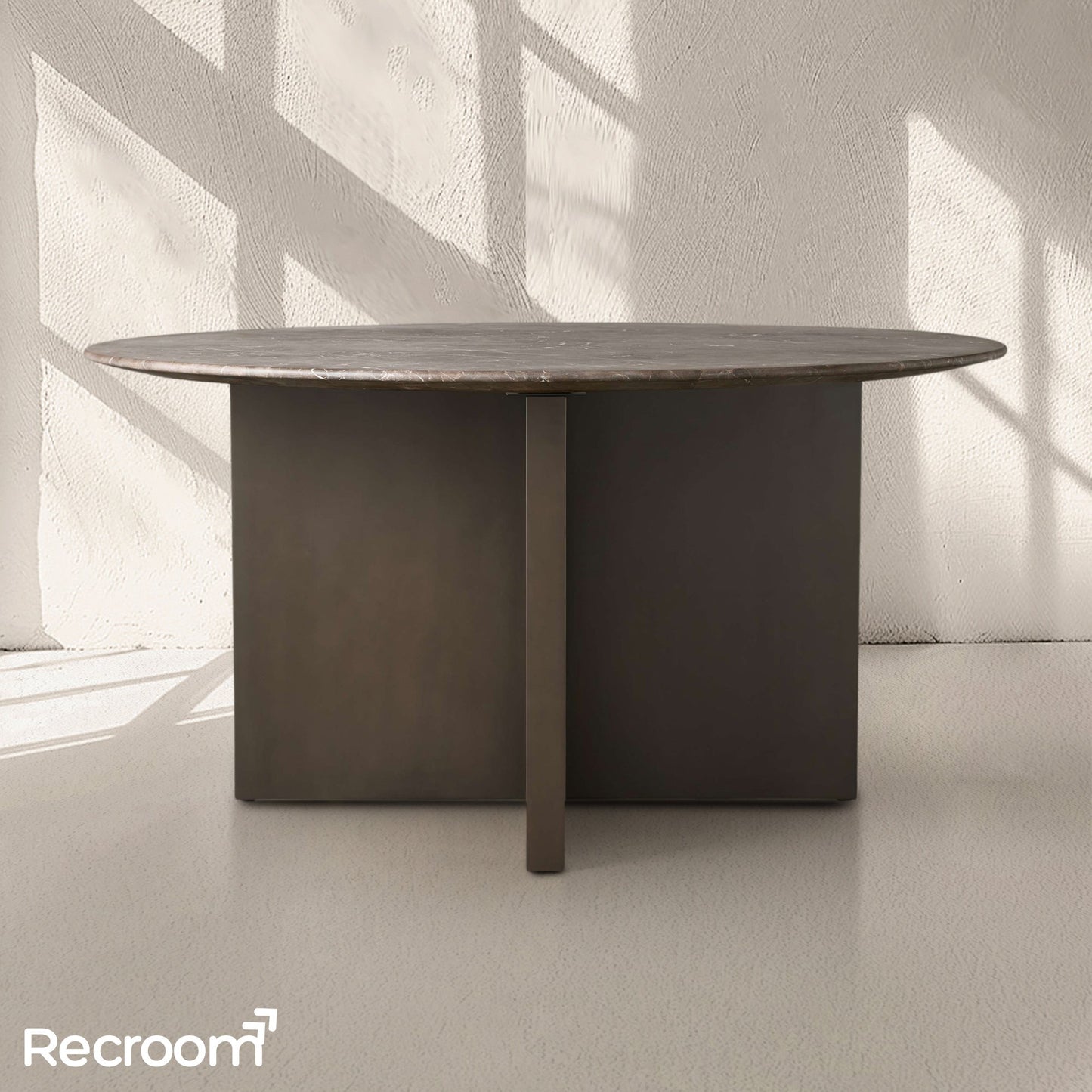 San Germani Round Stone Dining Table with Clement Base