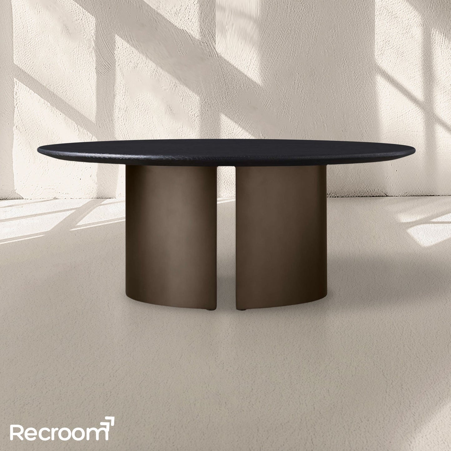 San Germani Round Wood Coffee Table with Dauphine Base